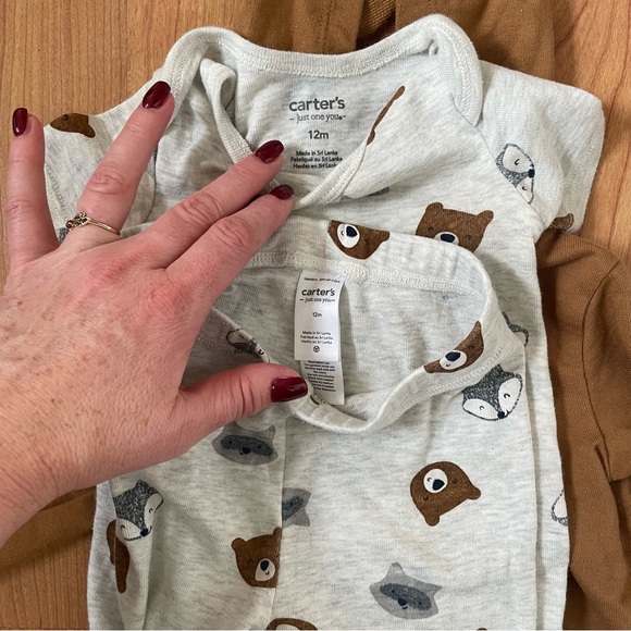 🧸Carter’s 12 M Boy Matching Bear Fox Set Outfit - Picture 4 of 4